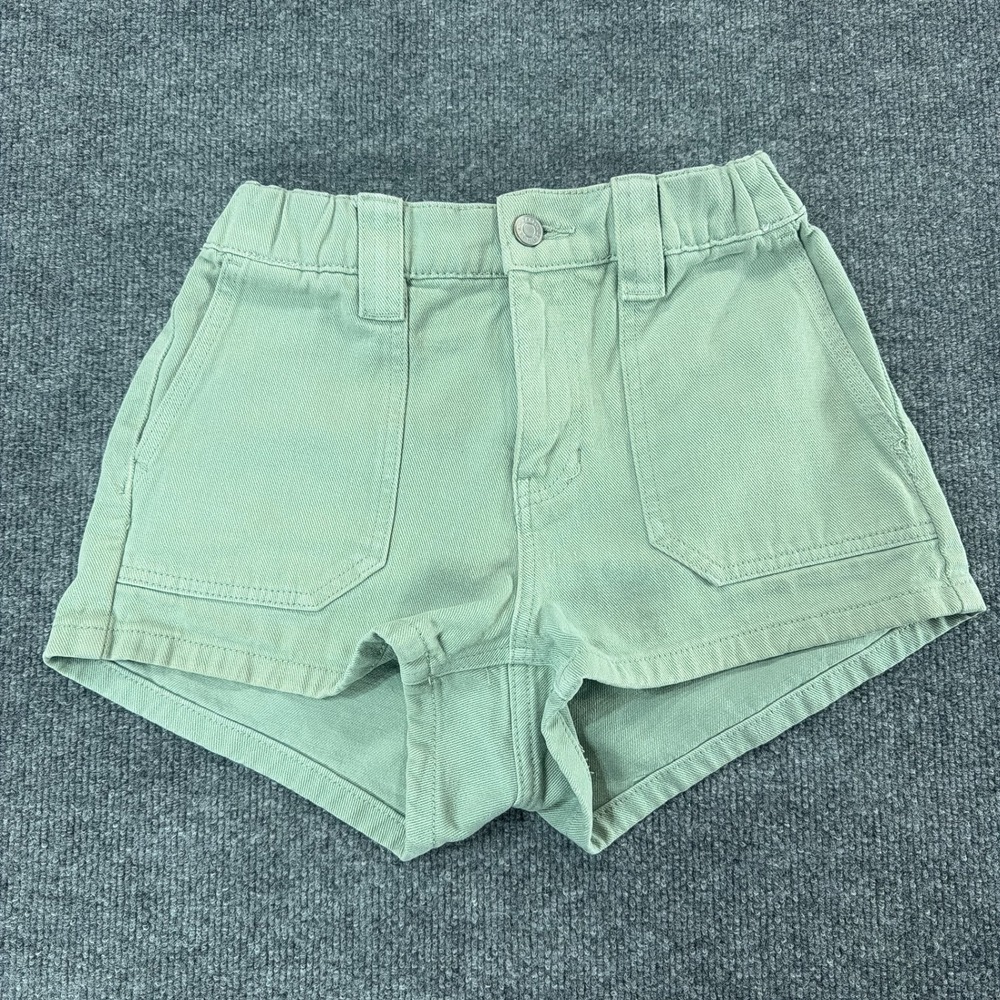 PacSun Women Sage Green Utility Cotton Twill Shorts Size XS High Waisted Pockets